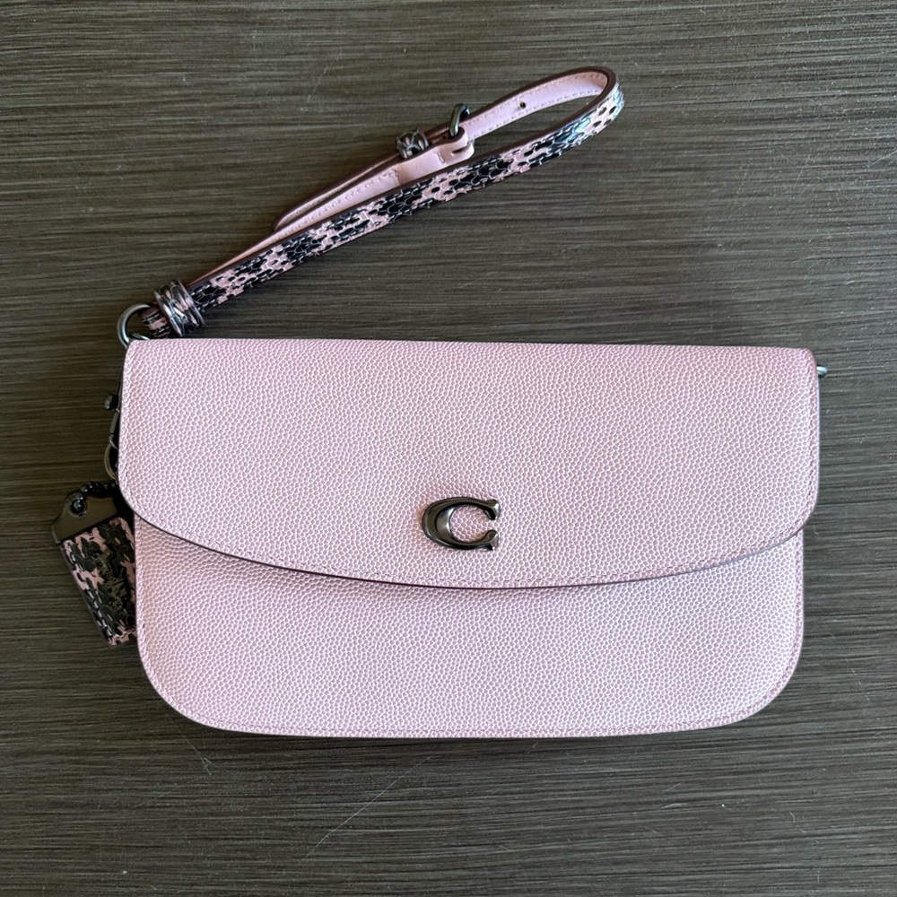 Coach 1941 Leather Clutch Snakeskin Accents - Picture 2 of 14
